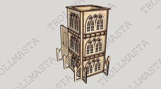 Интересный макет 3D-головоломка в готическом стиле для лазерной резки