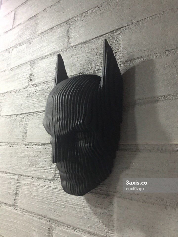 Макет 3D-декор для стены в виде головы Бэтмена для лазерной резки