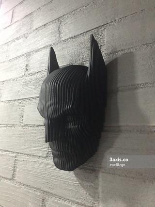 Интересный макет 3D-декор для стены в виде головы Бэтмена для лазерной резки