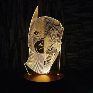 Интересный макет 3D-иллюзионная лампа в виде персонажей Бэтмена и Джокера для лазерной резки акрил файл DXF