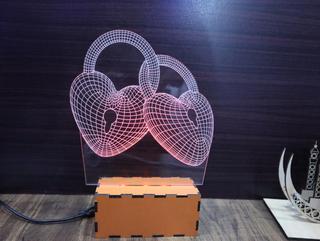 Интересный макет 3D-иллюзия в виде сердца для лазерной резки акрил 3 мм макет для станка