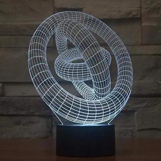 Интересный макет 3D-кольцо-ночник с иллюзией для лазерной резки чертёж для станка
