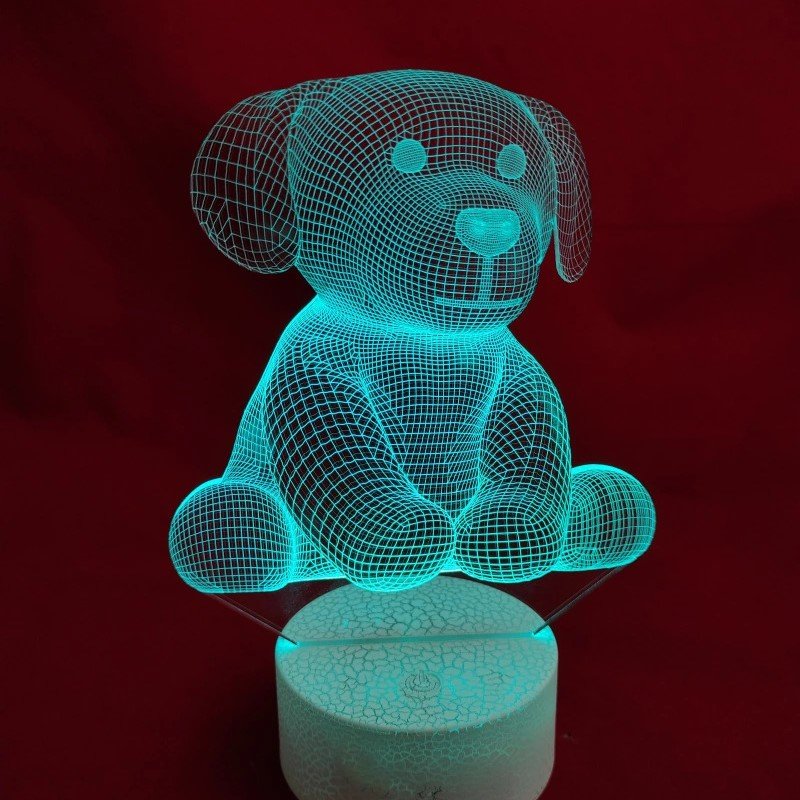 Макет 3D-лампа в виде щенка собаки для лазерной резки