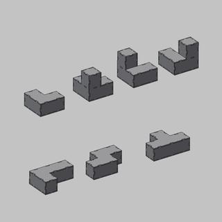 Интересный макет 3D-макет блоков для игры Тетрис для лазерной резки