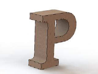 Интересный макет 3D-макет буквы P для лазерной резки