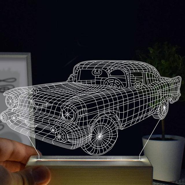 Макет 3D-макет винтажного автомобиля для лазерной резки ночник — изображение 4