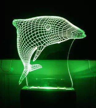 Интересный макет 3D-макет дельфина для лазерной резки иллюзионная лампа
