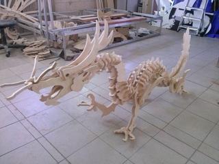 Интересный макет 3D-макет деревянного динозавра для лазерной резки формат dxf