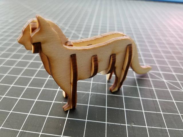 Макет 3D-макет деревянного кота для лазерной резки PDF-файл — изображение 3