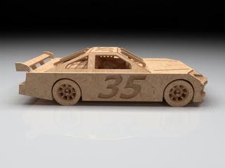 Интересный макет 3D-макет деревянной головоломки в виде NASCAR для лазерной резки 3 мм файл PDF