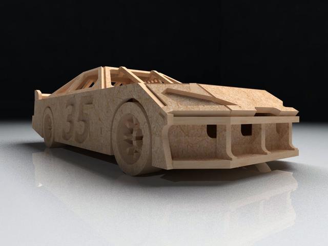 Макет 3D-макет деревянной головоломки в виде NASCAR для лазерной резки 3 мм файл PDF — изображение 12