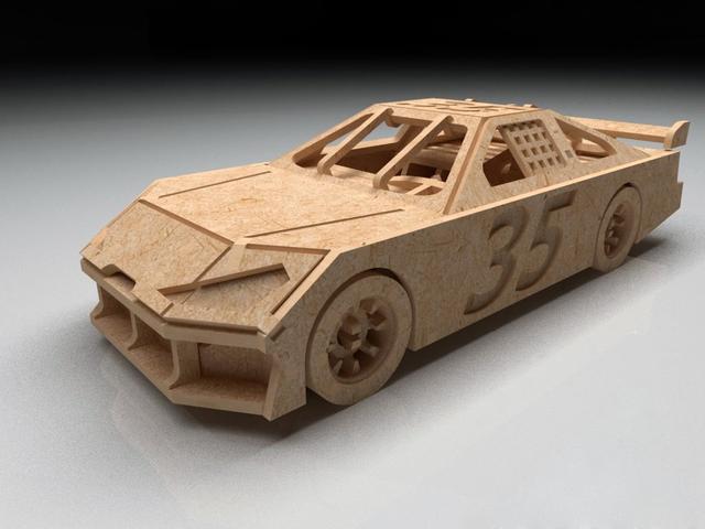 Макет 3D-макет деревянной головоломки в виде NASCAR для лазерной резки 3 мм файл PDF — изображение 15