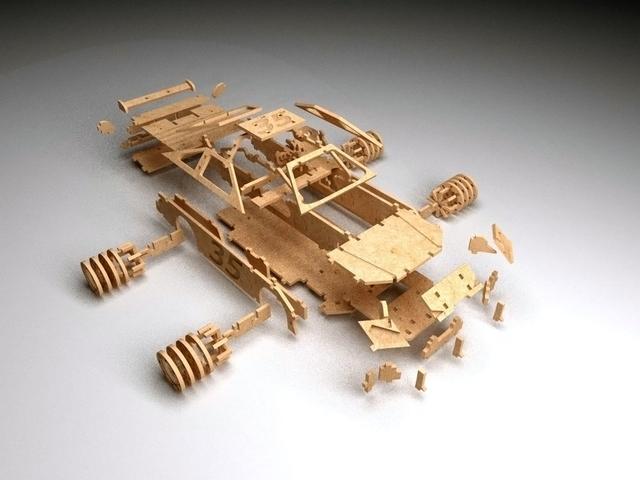 Макет 3D-макет деревянной головоломки в виде NASCAR для лазерной резки 3 мм файл PDF — изображение 5