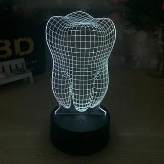 Интересный макет 3D-макет иллюзии зуба для лазерной резки ночник с LED-подсветкой