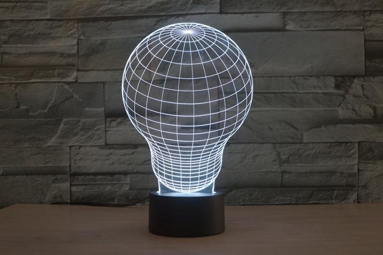 Макет 3D-макет иллюзии лампочки для ночной лампы чертёж для ЧПУ