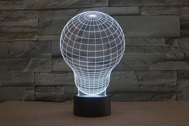 Макет 3D-макет иллюзии лампочки для ночной лампы чертёж для ЧПУ