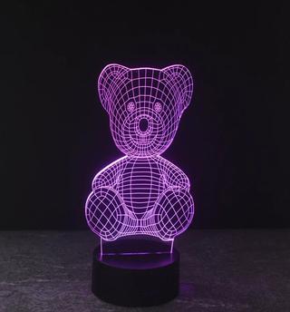 Интересный макет 3D-макет иллюзионной лампы в виде медвежонка для лазерной резки