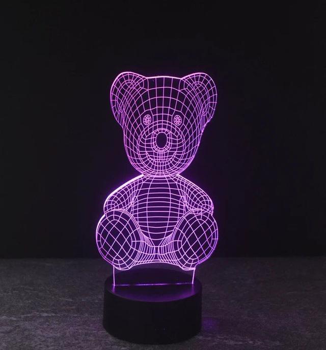 Макет 3D-макет иллюзионной лампы в виде медвежонка для лазерной резки