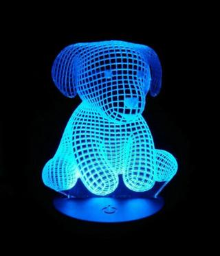 Интересный макет 3D-макет иллюзионной лампы в виде щенка для лазерной резки