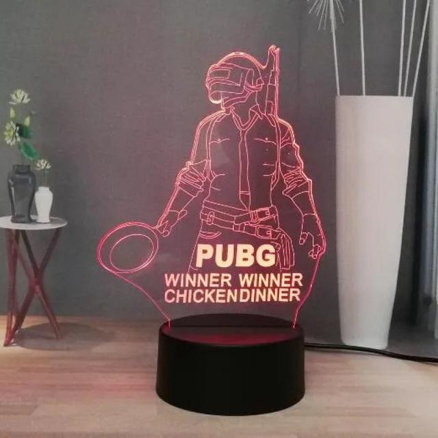 Макет 3D-макет лампы-иллюзии в стиле PUBG для лазерной резки Winner Winner Chicken Dinner — изображение 2