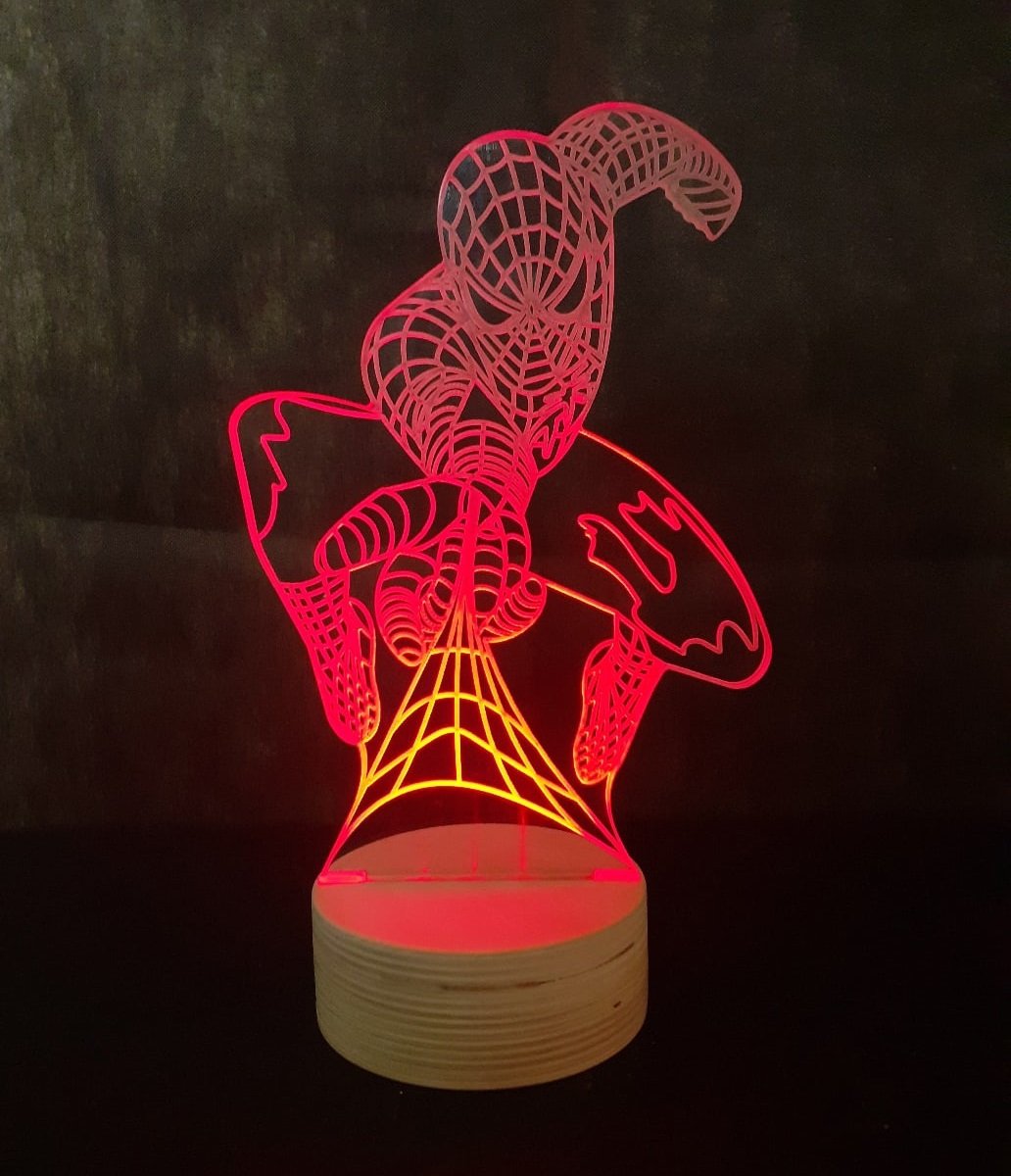 Макет 3D-макет ночника в виде Человека-паука для лазерной резки