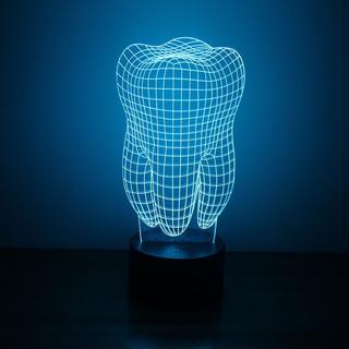 Интересный макет 3D-макет ночника в виде зуба для лазерной резки