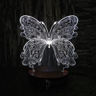Интересный макет 3D-макет ночной лампы-бабочки для лазерной резки оптическая иллюзия