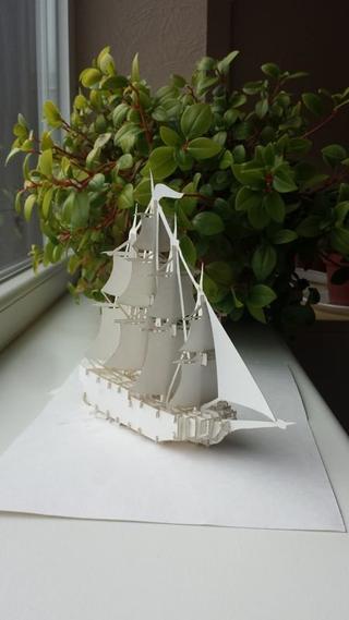 Интересный макет 3D-макет парусника для лазерной резки