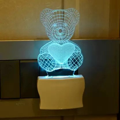 Макет 3D-макет плюшевого медведя для лазерной резки ночник-иллюзия