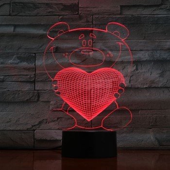 Макет 3D-макет сердца в виде мишки для лазерной резки
