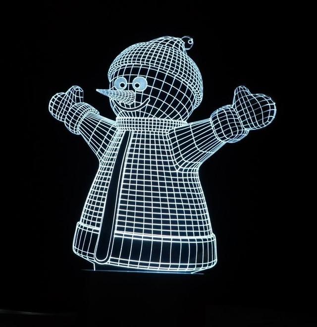 Макет 3D-макет снеговика для лазерной резки акритовая лампа