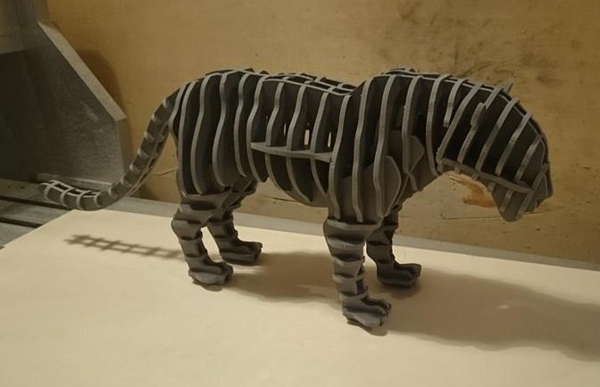 Макет 3D-макет тигра для лазерной резки формат dxf