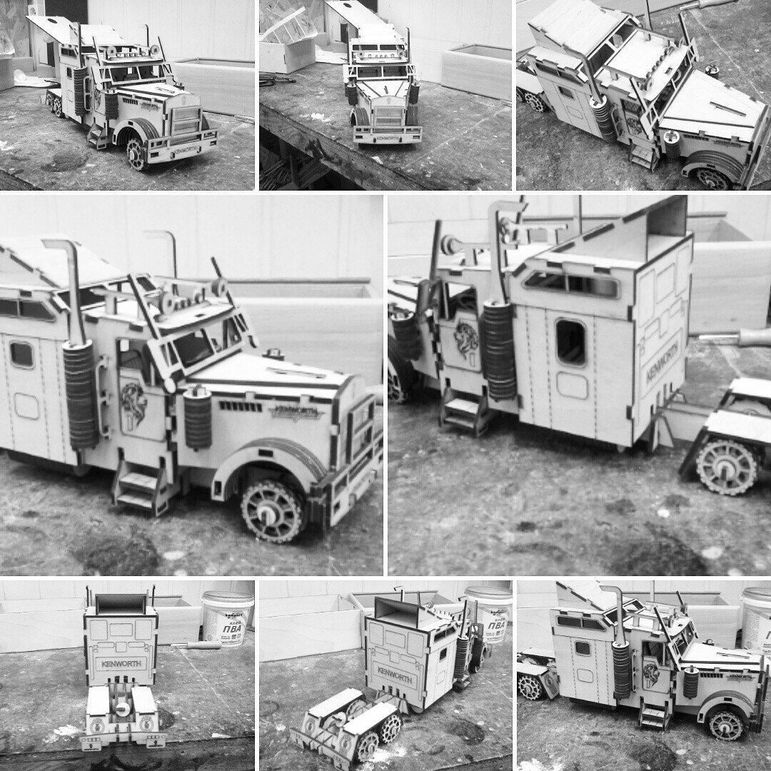 Макет 3D-модель грузовика Kenworth W900s макет для лазерной резки по дереву