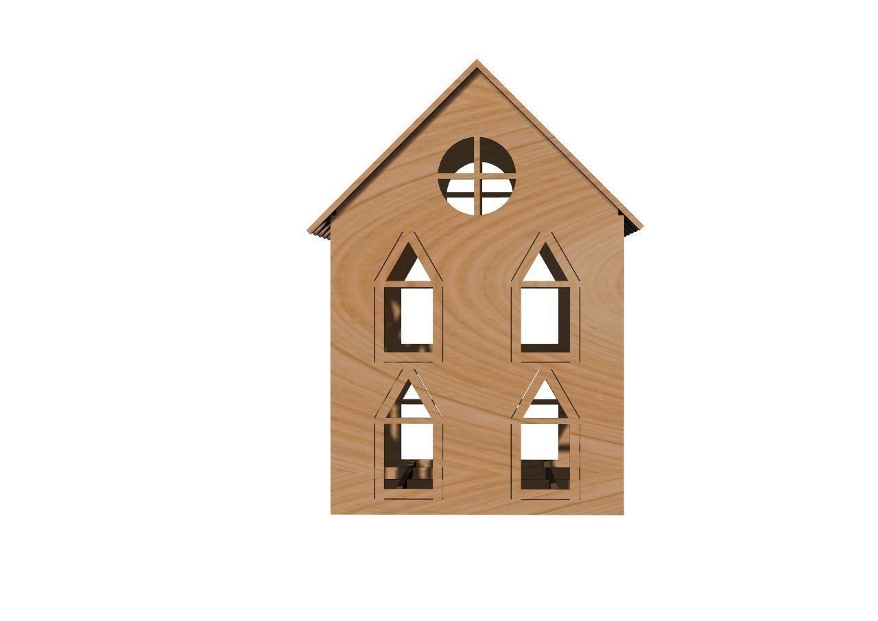 Макет 3D-модель дома для лазерной резки файл dxf