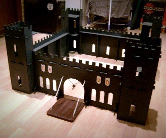 Макет 3D-модель игрушечного замка для лазерной резки файл DXF
