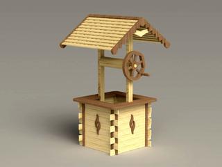 Интересный макет 3D-модель колодца для лазерной резки 4 мм