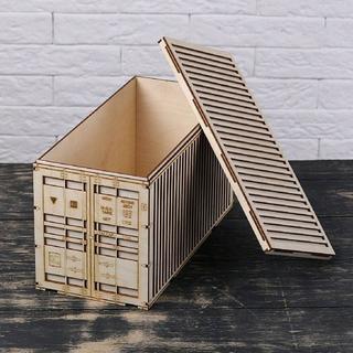 Интересный макет 3D-модель контейнера для лазерной резки