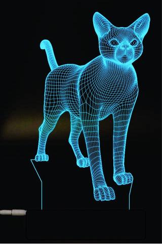 Интересный макет 3D-модель лампы в виде кота для лазерной резки