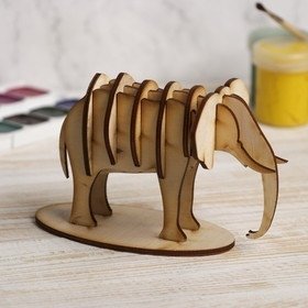 Макет 3D-модель слона для лазерной резки 3 мм