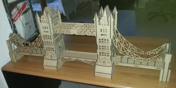 Макет 3D-модель-пазл Лондонский мост для лазерной резки