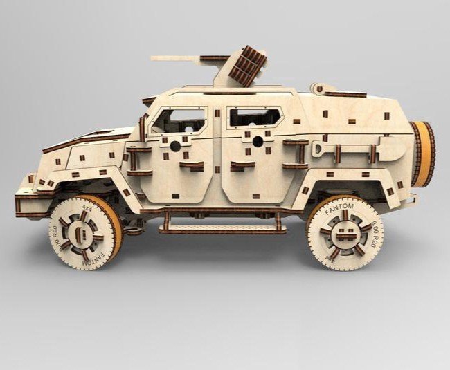 Макет 3D-пазл Бронированный автомобиль для лазерной резки 3 мм