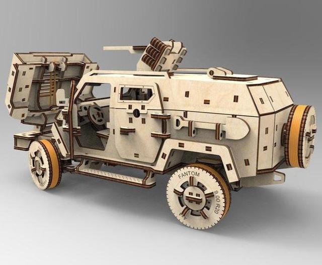 Макет 3D-пазл Бронированный автомобиль для лазерной резки 3 мм — изображение 3
