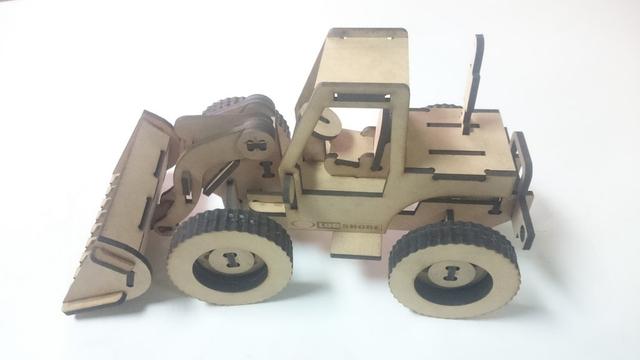 Макет 3D-пазл Бульдозер для лазерной резки 6 мм макет для станка — изображение 8