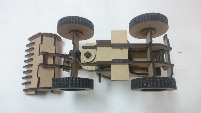 Макет 3D-пазл Бульдозер для лазерной резки 6 мм макет для станка — изображение 5
