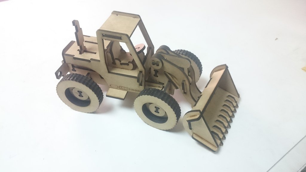Макет 3D-пазл Бульдозер для лазерной резки 6 мм макет для станка