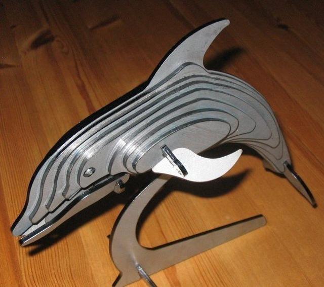 Макет 3D-пазл Дельфин для лазерной резки файл DXF