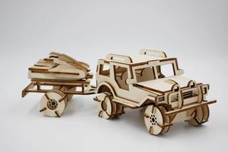 Интересный макет 3D-пазл Джип для лазерной резки