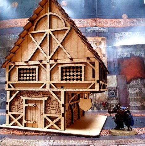 Макет 3D-пазл Средневековый дом для лазерной резки