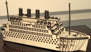Интересный макет 3D-пазл Титаник для лазерной резки векторный макет
