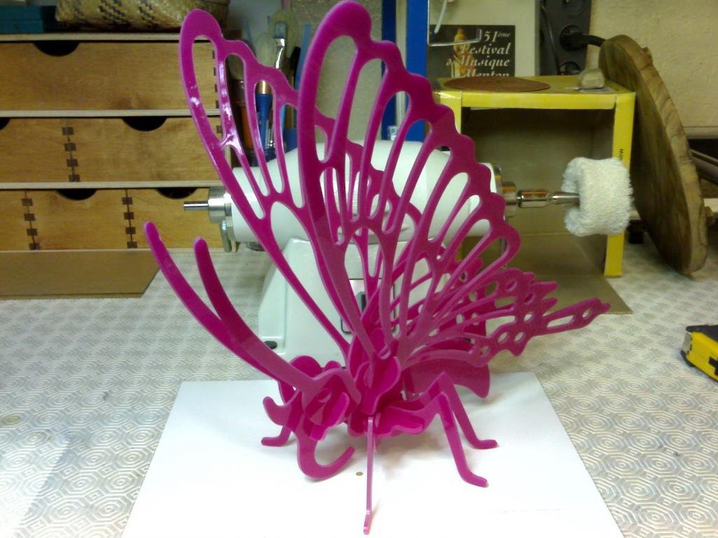 Макет 3D-пазл в виде бабочки макет для станка формат dxf вариант 1
